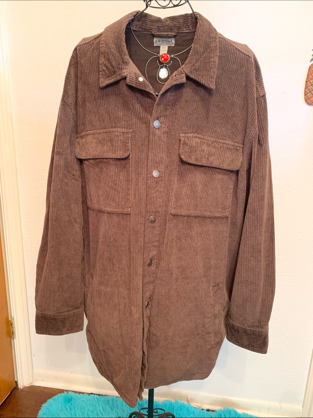 🐻🐻🐻BOGOHO🐻🐻🐻Arizona Jean Company Brown Corduroy Shacket-2XLT